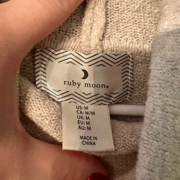 Ruby Moon Anthropologie Beige Tan Cowl Neck Tunic Sweater Size Medium - Picture 3 of 3